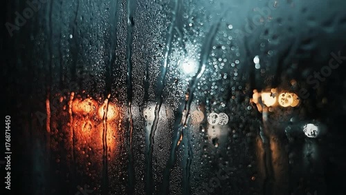 rain drops on window video