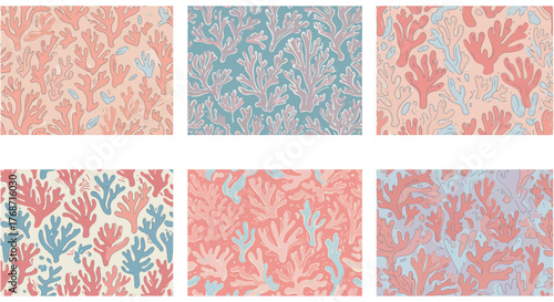seamless coral pattern colorful coral designs arranged in a vibrant repeating pattern perfect for textile prints and backgrounds showcasing marine life art