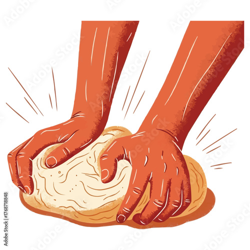 Hands kneading dough making baking preparation process food culinary craft skilled hands preparing ingredients