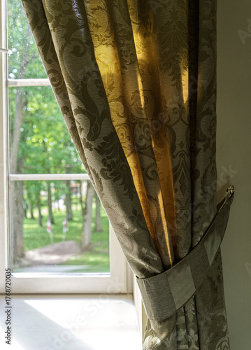 Sunlight through the window curtain