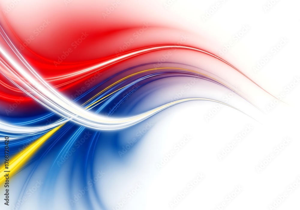 Obraz premium Red Blue White Yellow Abstract Swirls Light Streaks