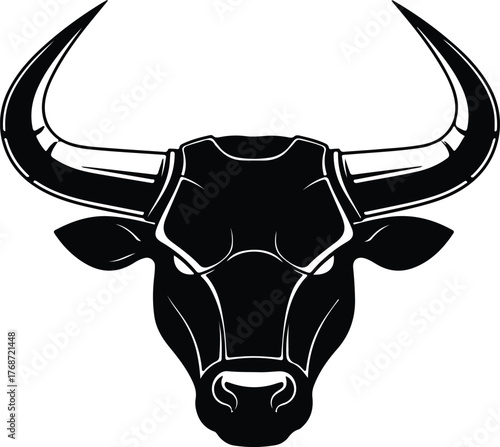 Silhouette bull head vector illustration suitable for logos and branding