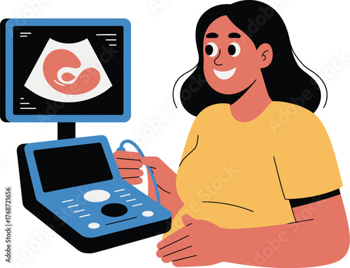 Pregnancy ultrasound scan baby health checkup concept