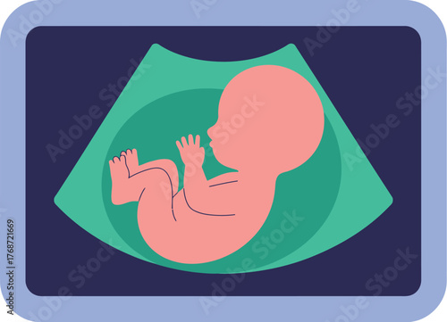 Ultrasound baby scan pregnancy healthcare illustration