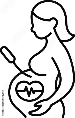 Pregnancy ultrasound scan baby heartbeat illustration
