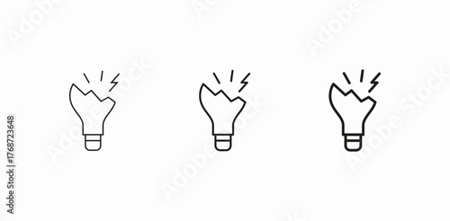 broken bulb icon sign vector