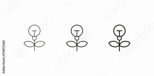 bulb flower eco icon sign vector
