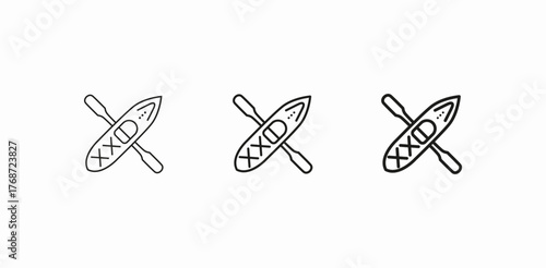 kayak boat icon sign vector
