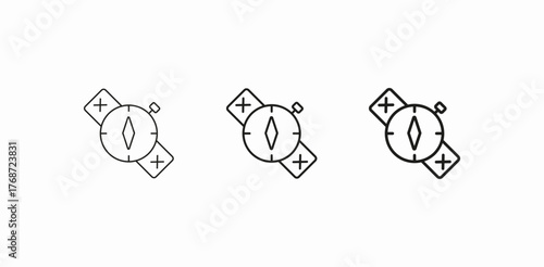 compass wrist watch icon sign vector