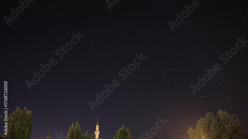 night landscape with trees and clouds