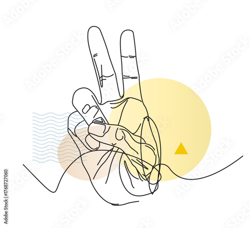 Human Hand - Victory Sign - Illustration