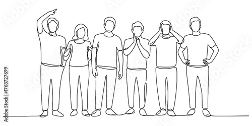 Single line art of a person standing proudly with a piggy bank in a minimalist style vector