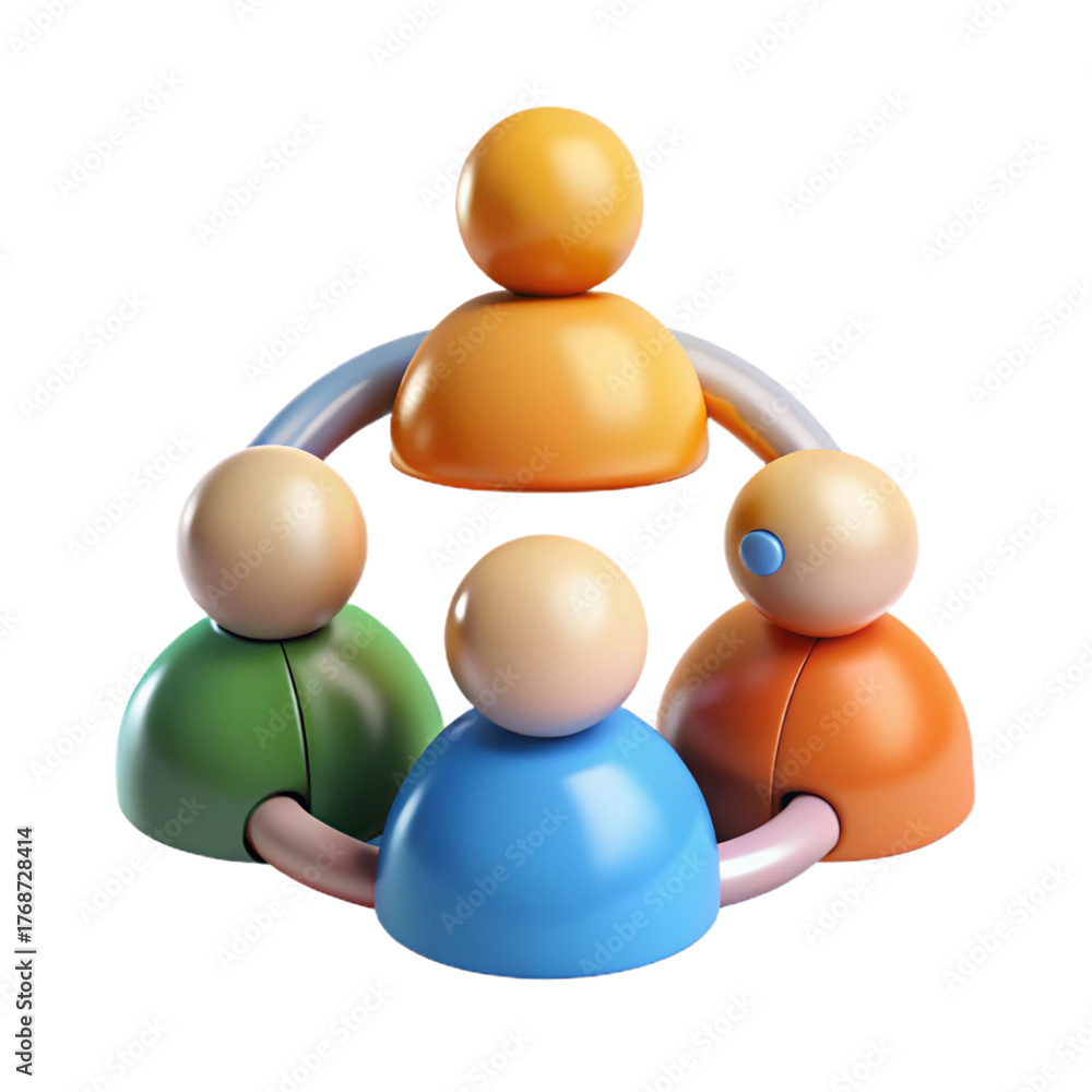 Obraz premium team collaboration 3d illustration on transparent background