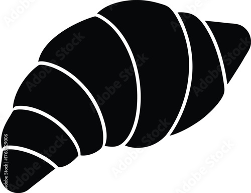 Classic Croissant Silhouette Illustration Isolated on Transparent Background Bakery Product Pastry Icon