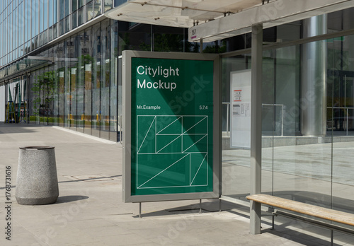 Bus Stop Citylight PSD Mockup