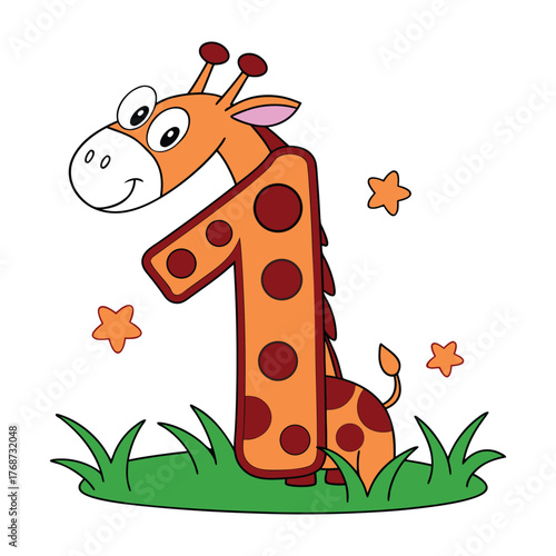 Cartoon Number Sticker Design With Blended Colorful Fun Style