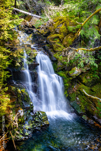 Scenic View of Carter Falls in summer