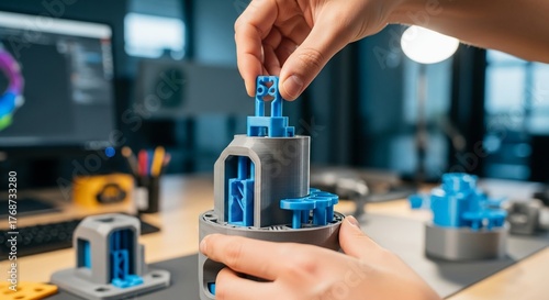 Individual working on 3D printed prototype exemplifying rapid innovation and efficient design creation