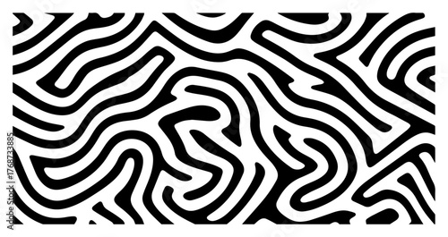 Abstract maze line pattern background – bold organic labyrinth stripes modern vector texture