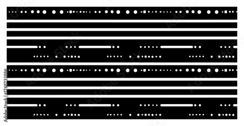 Tribal dotted stripe pattern – bold horizontal lines with dot motifs, modern ethnic vector design background