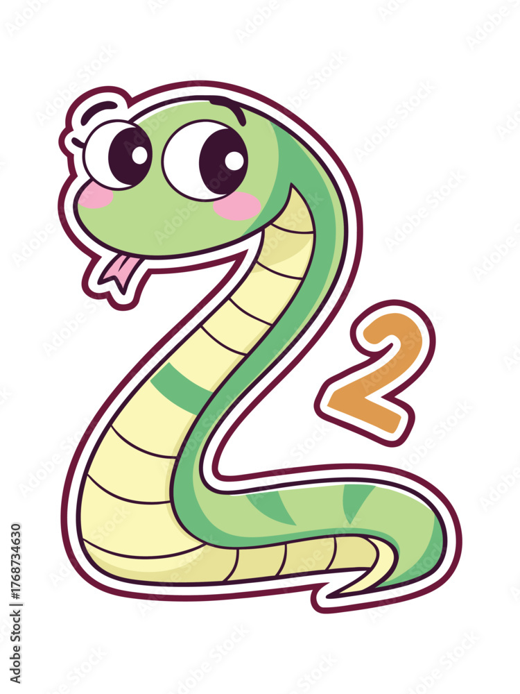 Fototapeta premium Cute Cartoon Number Shaped Sticker Pack For Kids And Teachers