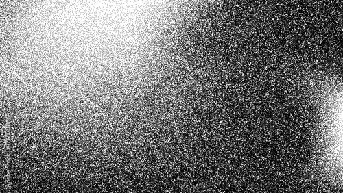 Black and white dot grain stipple noise vector gradient background texture. Abstract distressed pattern for graphic design, overlay, and grunge effect.