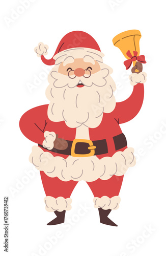 Santa Claus ringing golden bell