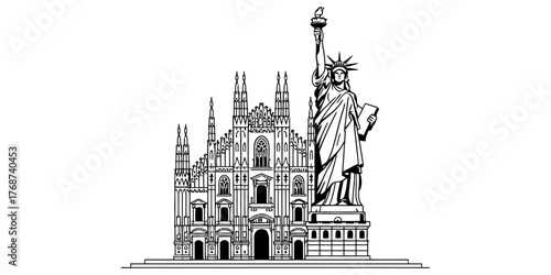 Minimalist continuous one line drawing of a construction worker pointing upwards signaling direction and working vector