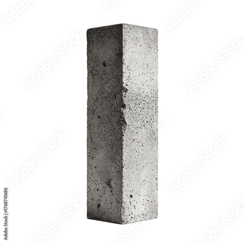 A tall, rectangular concrete pillar with a textured surface, showcasing a minimalistic design.
