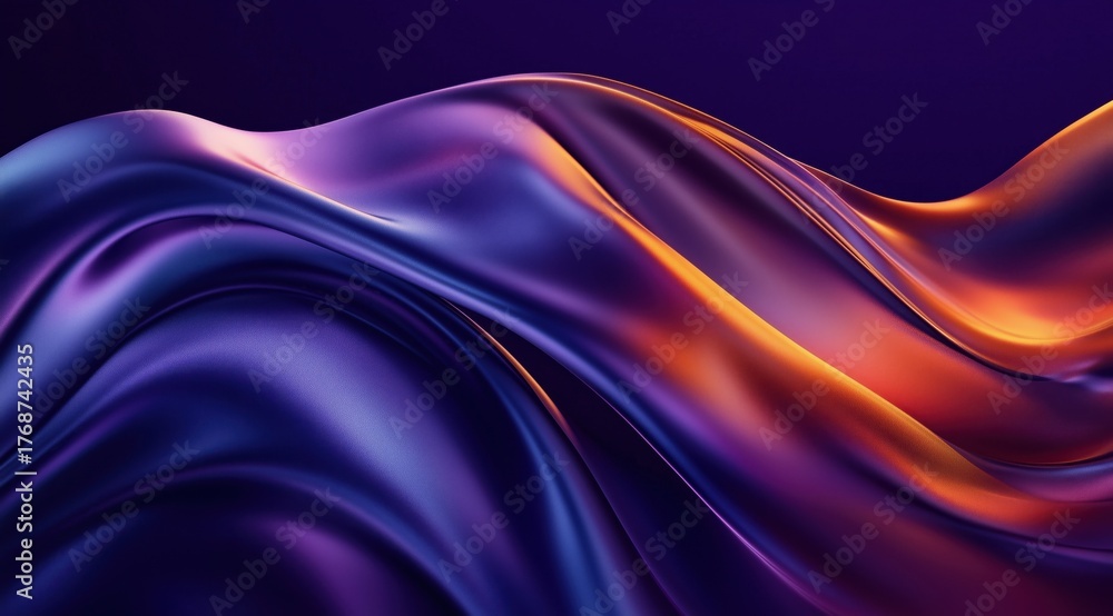 Obraz premium Abstract blue wallpaper featuring a smooth, flowing curve design