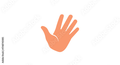 A hand signal indicating stopping or greeting with an open palm.