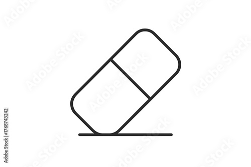 Simple outline of a diagonal eraser symbolizing clean correction