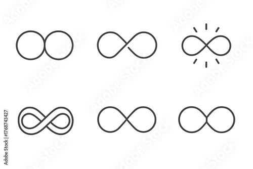 Minimalistic infinity symbols set with linear designs