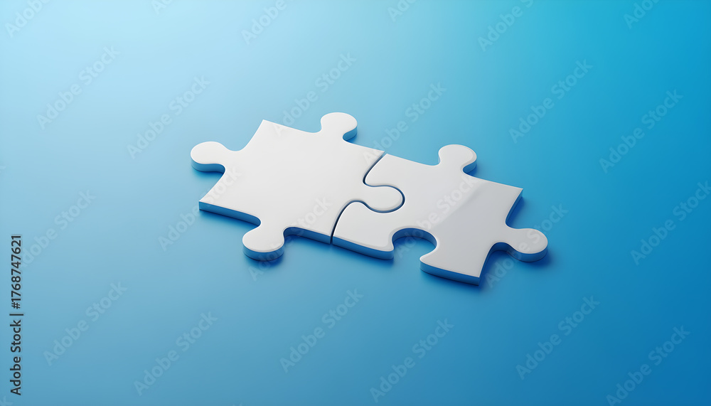 Obraz premium Rectangular puzzle components joined with clean geometry