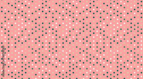 Abstract pink background with a subtle wave pattern created by multicolored dots. Perfect for website banners, social media graphics, textiles, and packaging design.