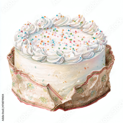 cupcake with cream on white background