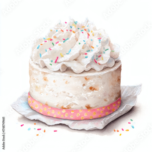 cupcake with cream on white background