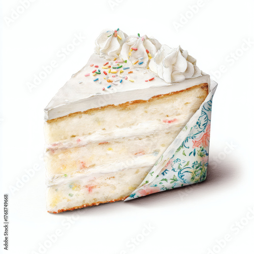 cupcake with cream on white background