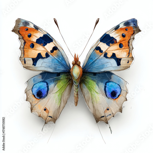 Butterfly on a white background .