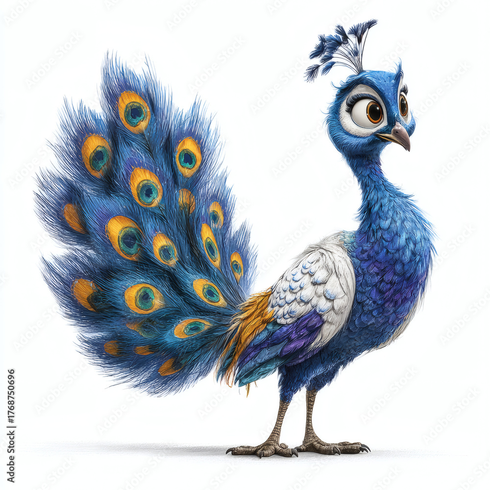 Obraz premium peacock isolated on white background