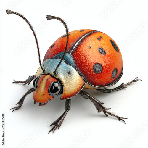 ladybug on white background