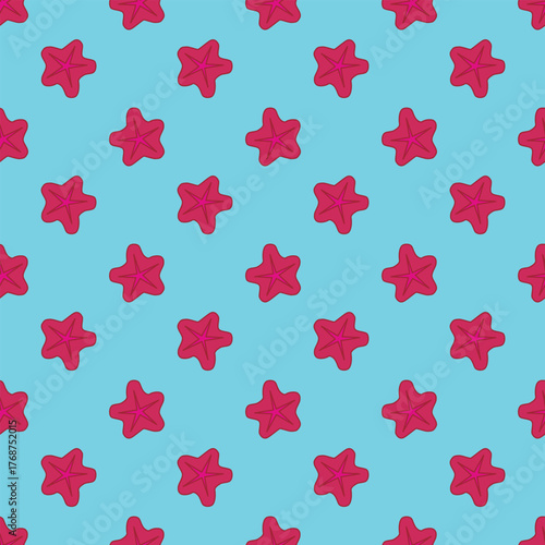 Seastar seamless pattern