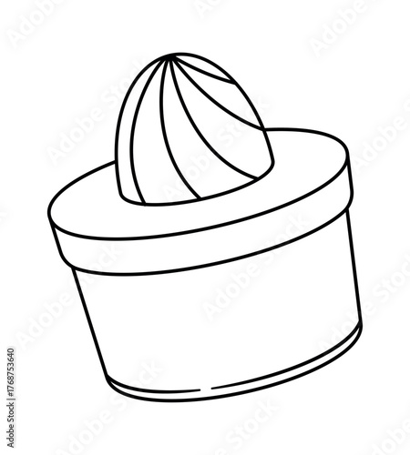 Black-and-white citrus juicer, lemon squeezer,