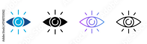 Vision Icon Multiple Style Vector Illustration
