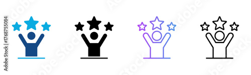 Success Icon Multiple Style Vector Illustration

