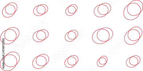 A pattern of red overlapping circles creates a visually interesting and modern design element for various creative projects