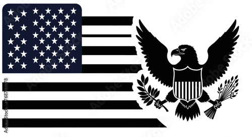 American flag and eagle design symbolizing patriotism and national identity graphics