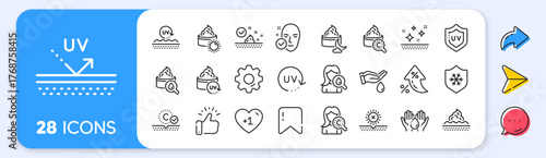 Skin care line icons. Interest rate, AI generate, Inflation icons. Collagen, Cream, Serum oil and Skincare. Face sun lotion gel, Uv protection, vitamin E icons. Vector