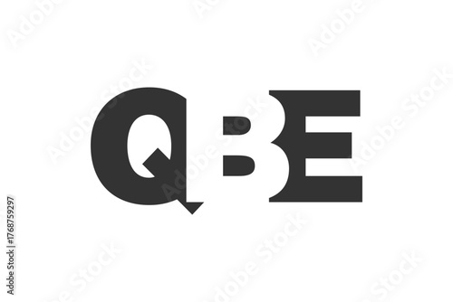 QBE logo design. Initial letter Q B E bold font style for tech startups, consulting, corporate branding. Creative company name, headlines typography identity, trendy logotype.