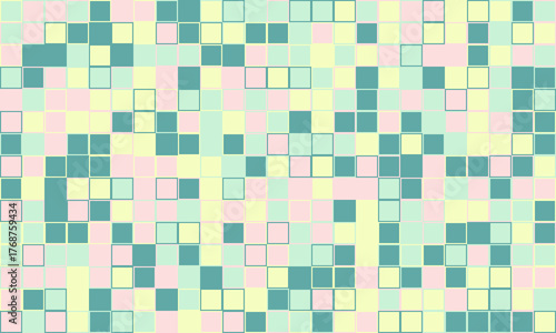 Abstract pastel mosaic tile pattern.  Soft, calming colors create a gentle, playful texture ideal for backgrounds, websites, or textile design.